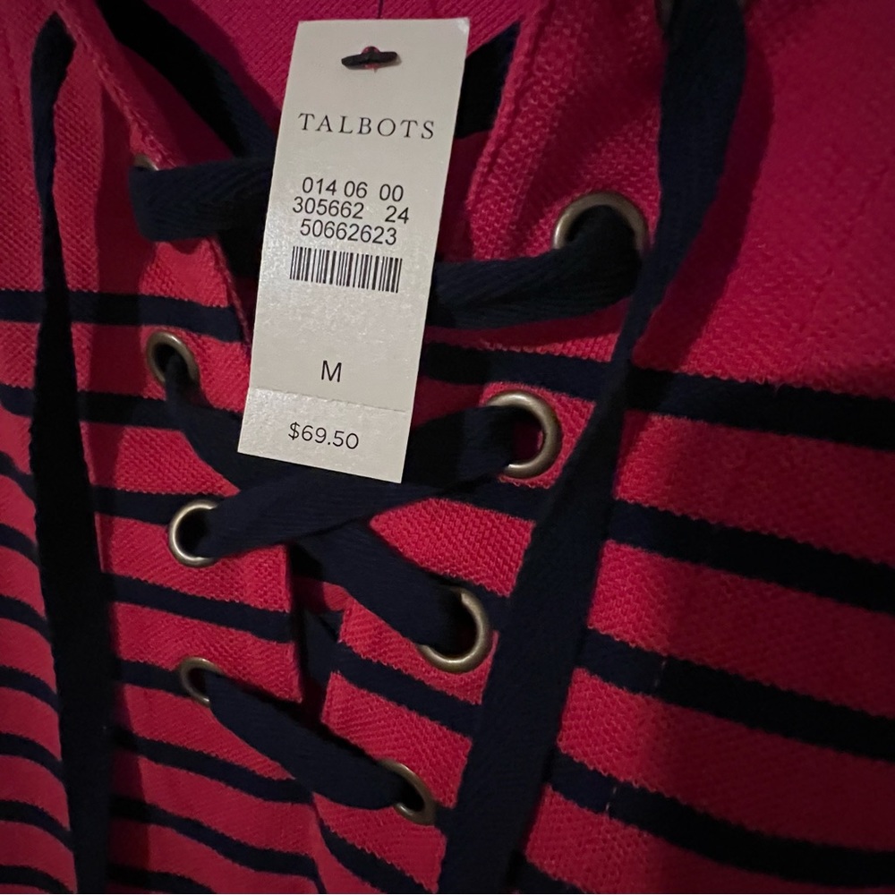 Talbots Red/Blue Striped Dress! NWT size Medium